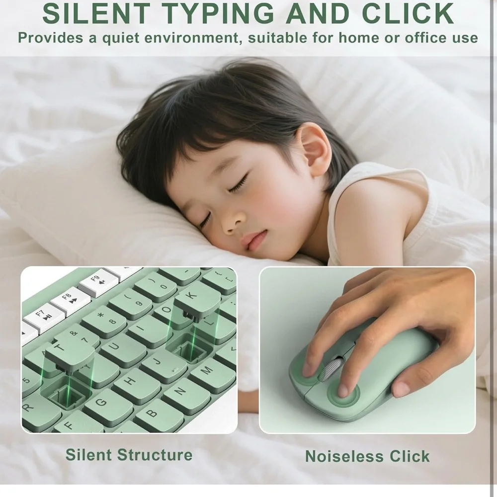 Wireless Keyboard and Mouse Combo, Full-Sized Wireless